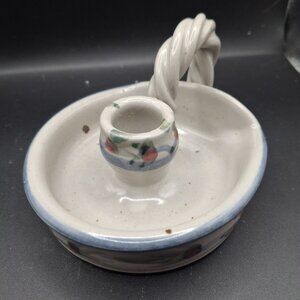 Monkleigh Handcrafted Ceramic Chamberstick Candle Holder With Handle